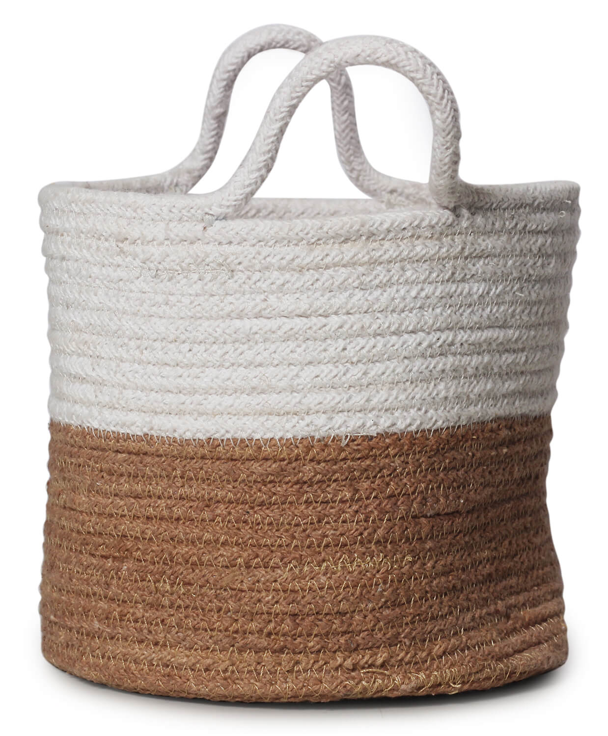 ArtistryBazaar Jute Storage Basket,  Basket Living Room, Soft Cotton Rope Basket ,Stuffed Animal Toy Basket Organizer Bins, Woven Basket.